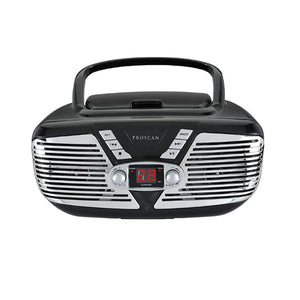Proscan - BoomBox / Lecteur CD Portable avec Radio AM/FM, Style Rétro, Entrée AUX, Noir - Simple Boutique
