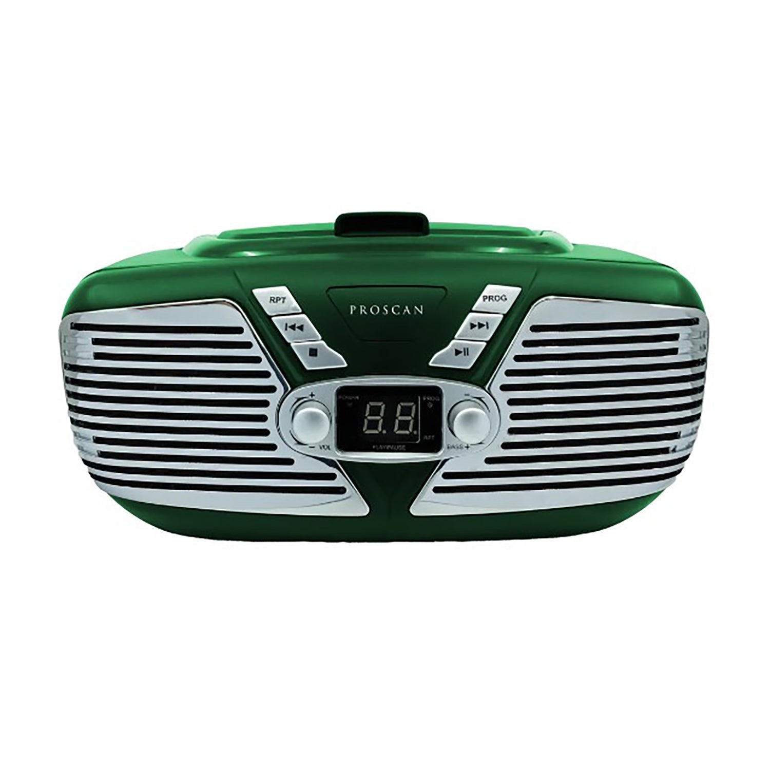 Proscan - BoomBox / Lecteur CD Portable avec Radio AM/FM, Style Rétro, Entrée AUX, Vert - Simple Boutique