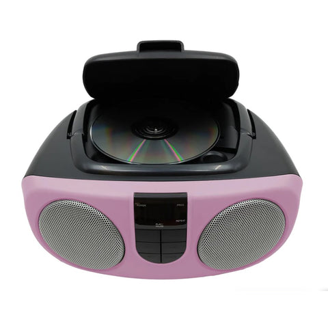 Proscan - BoomBox/Lecteur CD Portable avec Radio AM/FM, Entrée AUX, Rose