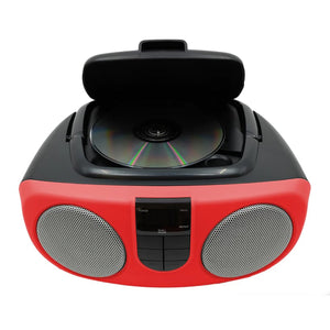 Proscan - BoomBox/Lecteur CD Portable avec Radio AM/FM, Entrée AUX, Rouge - Simple Boutique
