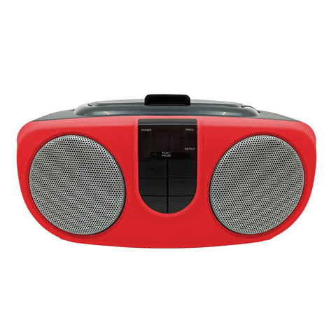 Proscan - BoomBox/Lecteur CD Portable avec Radio AM/FM, Entrée AUX, Rouge