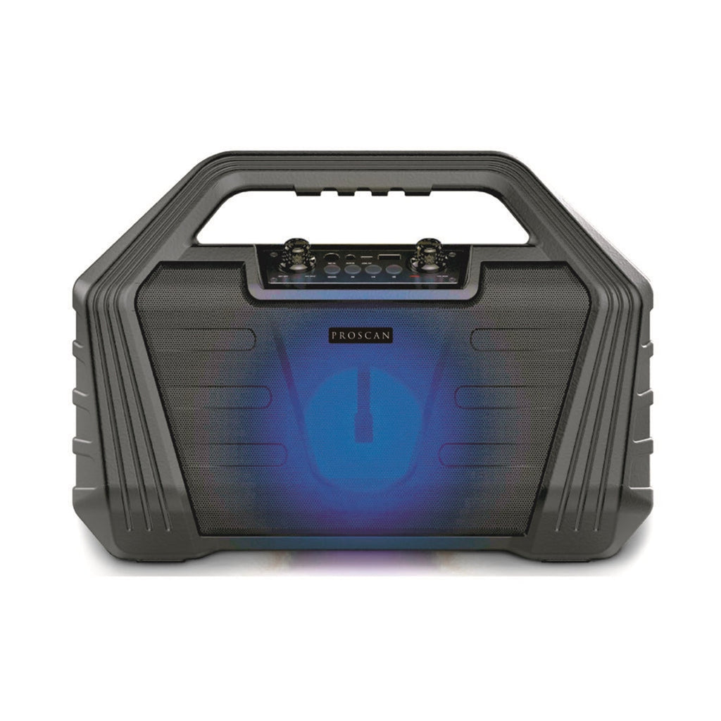Proscan - Haut-Parleur Bluetooth Portable, Longeur de 10cm, Radio FM, Éclairage LED, Noir