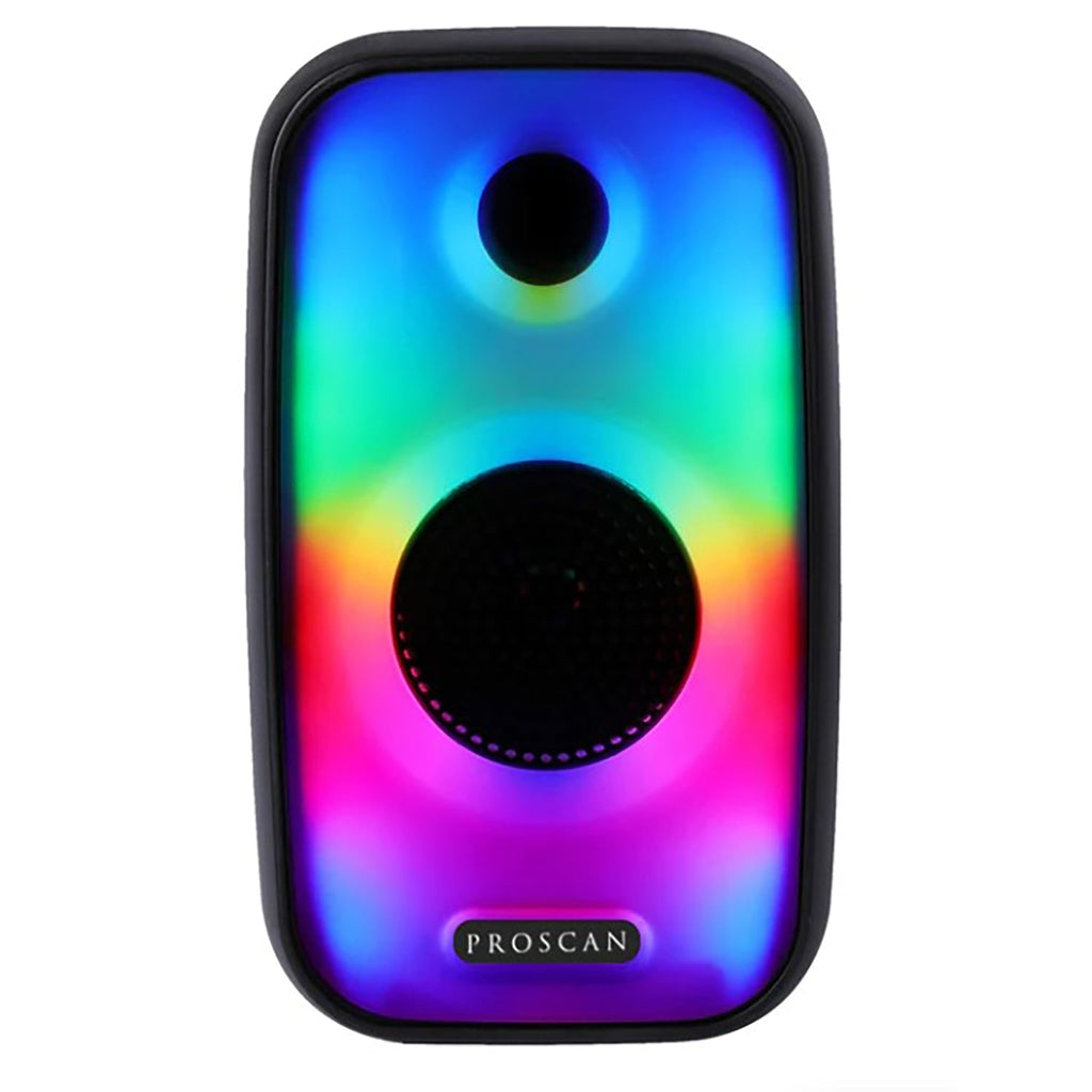 Proscan - Haut-Parleur Bluetooth avec Radio FM Intégrée et Éclairage LED, Noir