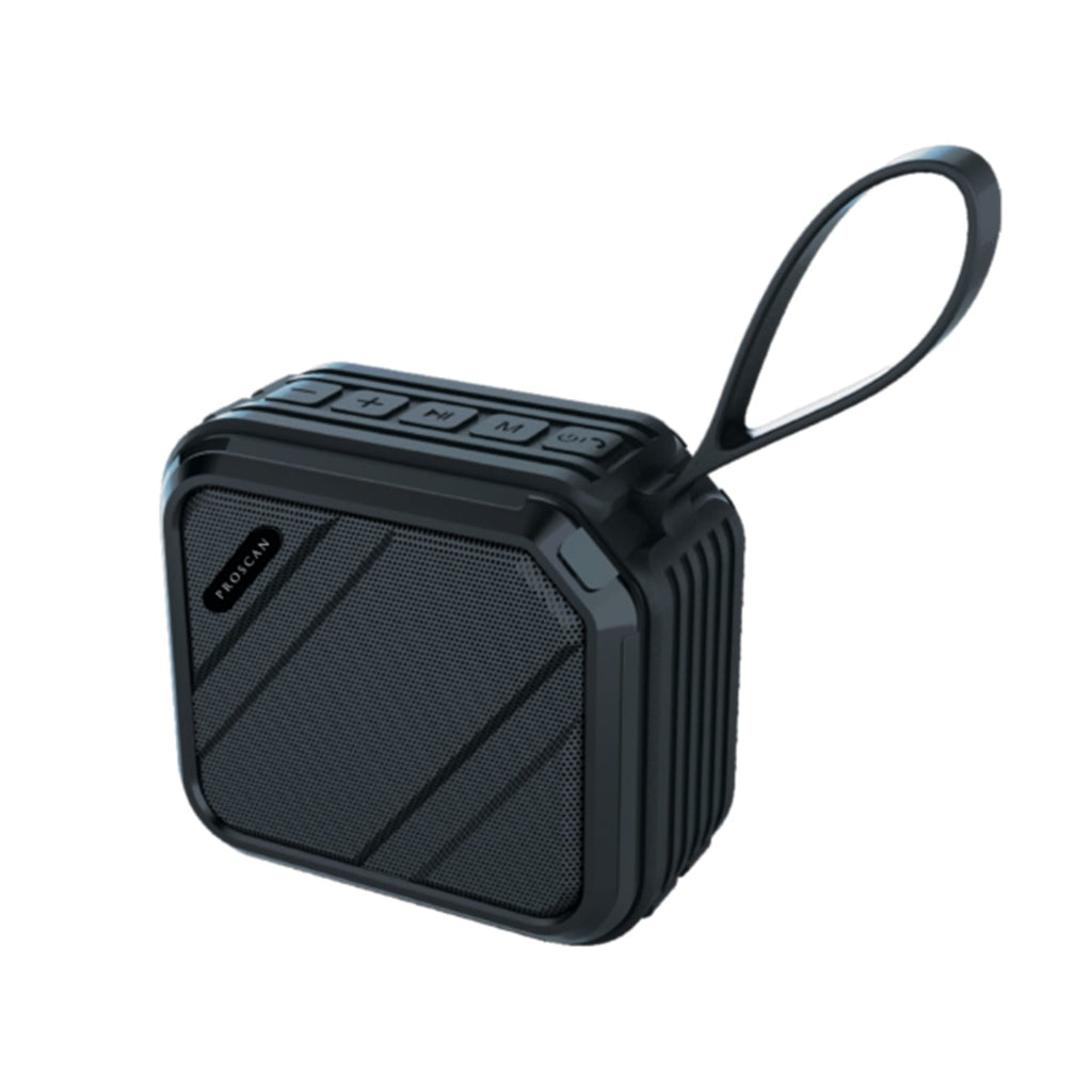 Proscan - Mini Haut-Parleur Bluetooth Portable, Résistant à L'eau avec Radio FM et Entrée AUX, Noir