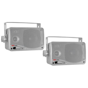 Pyle Haut-parleurs (2) Intérieur/Extérieur 2 voies 3.5" avec support Noir Blanc ou Argent - Simple Boutique