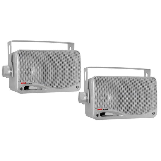 Pyle Haut-parleurs (2) Intérieur/Extérieur 2 voies 3.5" avec support Noir Blanc ou Argent - Simple Boutique