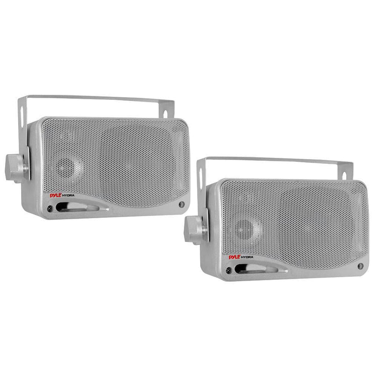 Pyle Haut-parleurs (2) Intérieur/Extérieur 2 voies 3.5" avec support Noir Blanc ou Argent - Simple Boutique