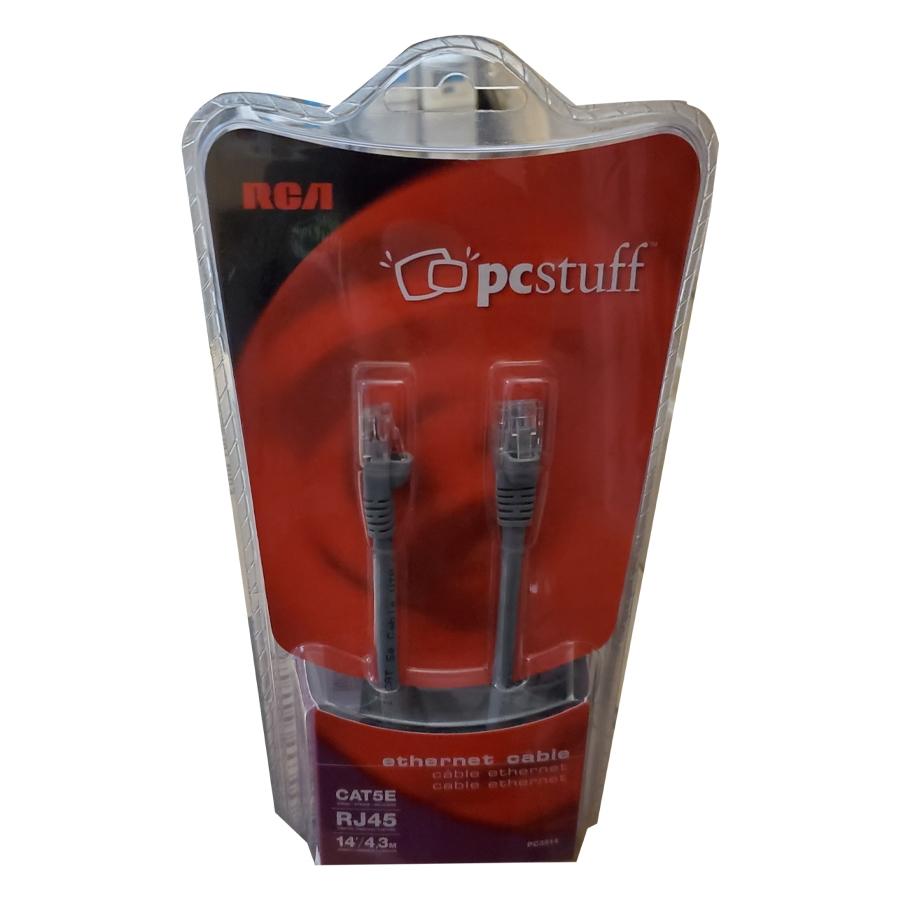 RCA Câble Ethernet Réseau Cat5e 350MHz RJ-45 14 Pieds Gris - Simple Boutique