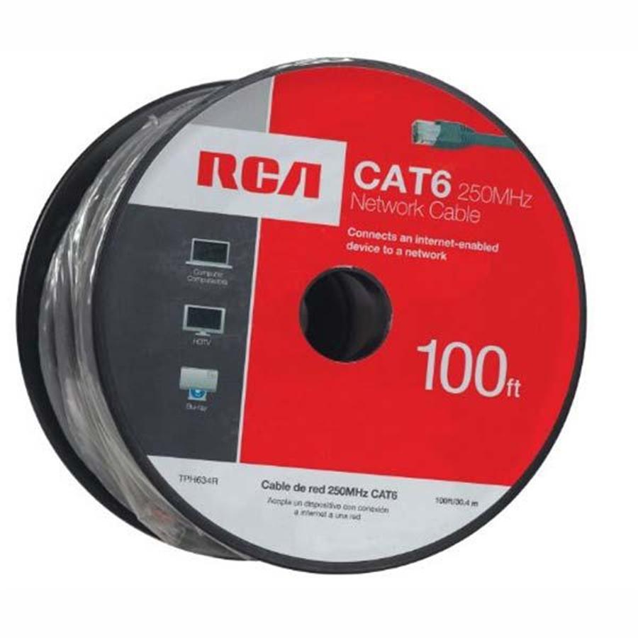 RCA - Câble Réseau UTP, CAT6, 24AWG, 100 pieds, Gris - Simple Boutique