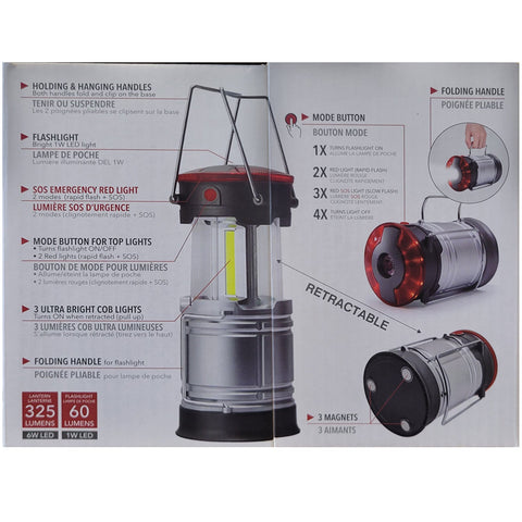 RCA RFL0117 - 3 en 1 Lanterne Rétractable, Lampe de Poche LED et Mode SOS