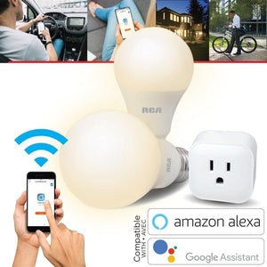 RCA SMK183 Trousse Intelligente Smart Wi-Fi 2 Ampoules Gradable + 1 Prise Intelligente Blanc - Simple Boutique