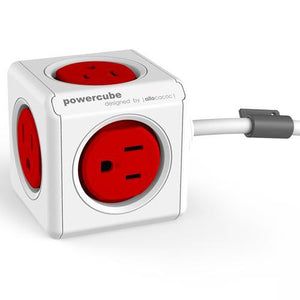 Rallonge PowerCube Extended 5 Prises 1.5M 4.9pi - Rouge - Simple Boutique