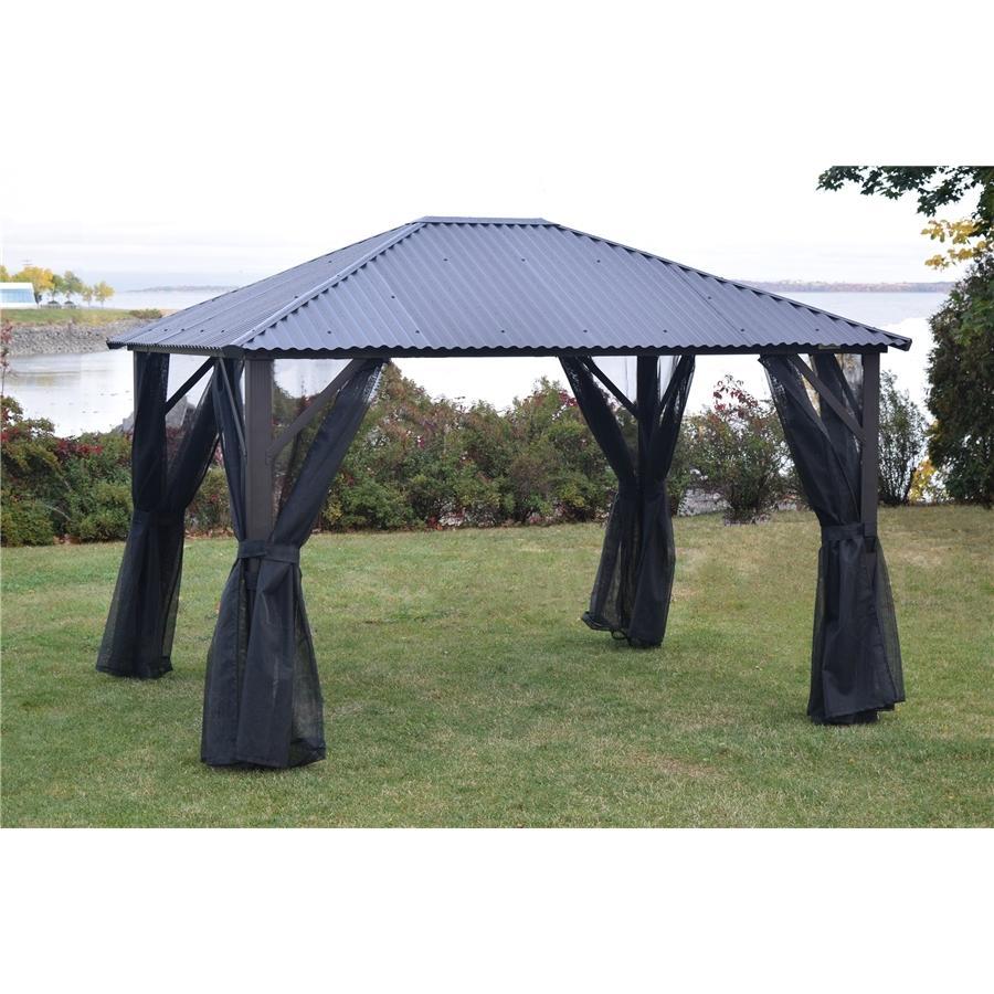Rideau Moustiquaire pour Gazebo 10' x 12', Noir - Simple Boutique