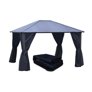 Rideau Moustiquaire pour Gazebo 10' x 14', Noir - Simple Boutique