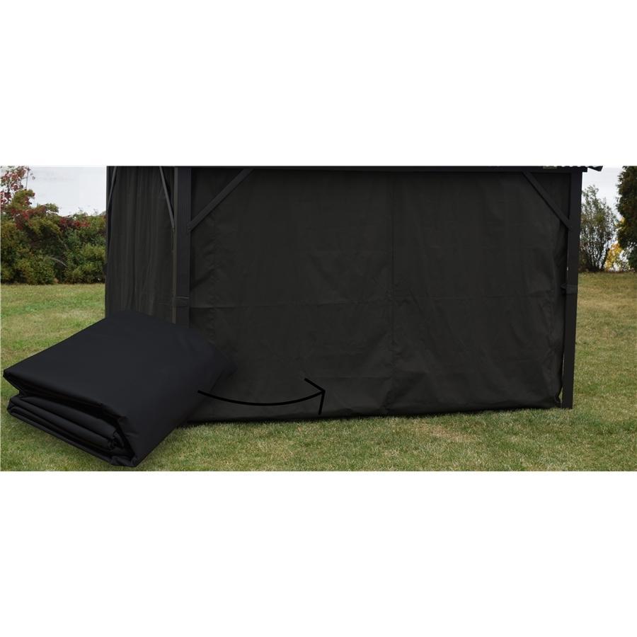 Rideau pour Gazebo 10' x 10' , Résistant à l'eau , Noir - Simple Boutique