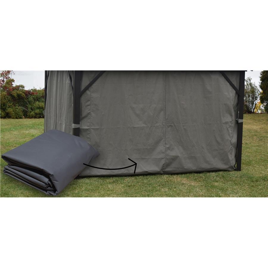 Rideau pour Gazebo 10' x 12' , Résistant à l'eau, Charbon - Simple Boutique