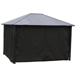 Rideau pour Gazebo 10' x 12' , Résistant à l'eau, Noir - Simple Boutique