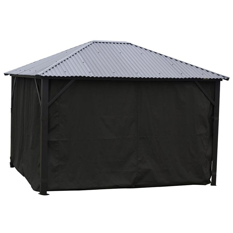 Rideau pour Gazebo 10' x 12' , Résistant à l'eau, Noir - Simple Boutique