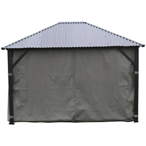 Rideau pour Gazebo 12' x 16' , Résistant à l'eau, Charbon - Simple Boutique