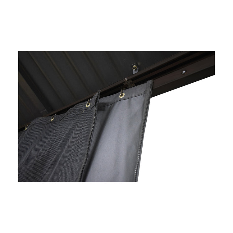 Rideau pour Gazebo 12' x 16' , Résistant à l'eau, Noir - Simple Boutique