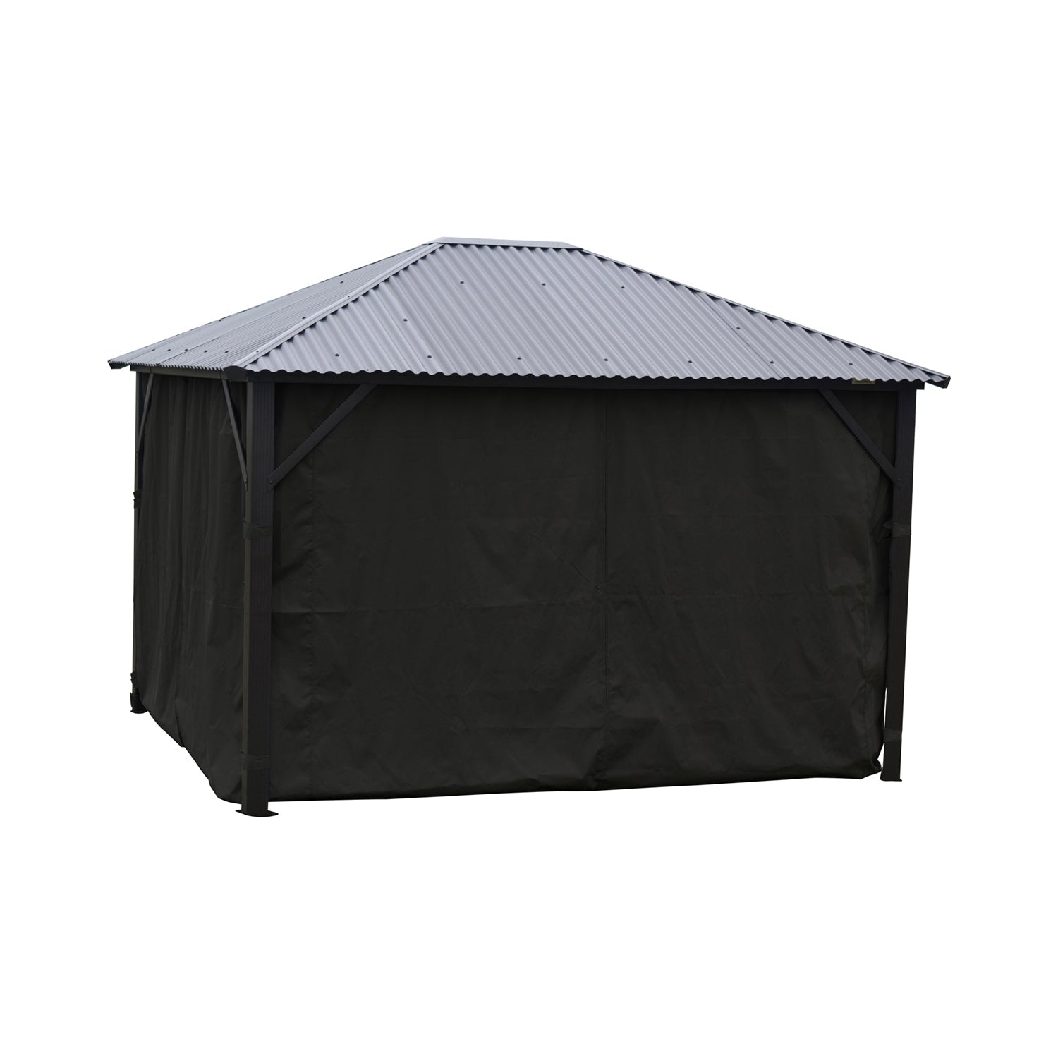 Rideau pour Gazebo 12' x 16' , Résistant à l'eau, Noir - Simple Boutique