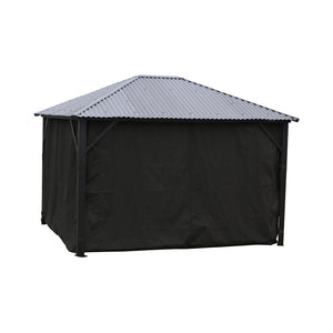 Rideau pour Gazebo 12' x 16' , Résistant à l'eau, Noir - Simple Boutique