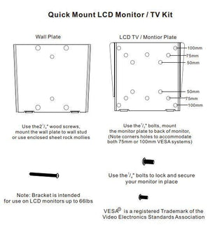 Royal Mounts ROY7601B Support Mural universel fixe mince TV LED LCD PLASMA 10"-27" - Simple Boutique