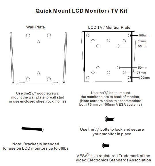 Royal Mounts ROY7601B Support Mural universel fixe mince TV LED LCD PLASMA 10"-27" - Simple Boutique