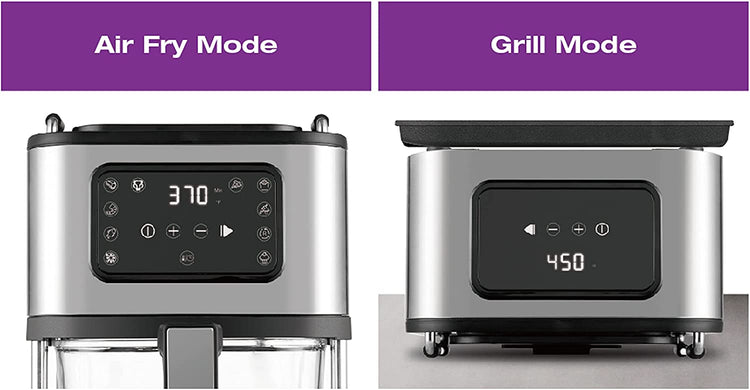 Salton AF2090 Friteuse à Air, Capacité de 4.6L, 10 Fonctions Préprogrammées, Panier en Verre, Noir - Simple Boutique