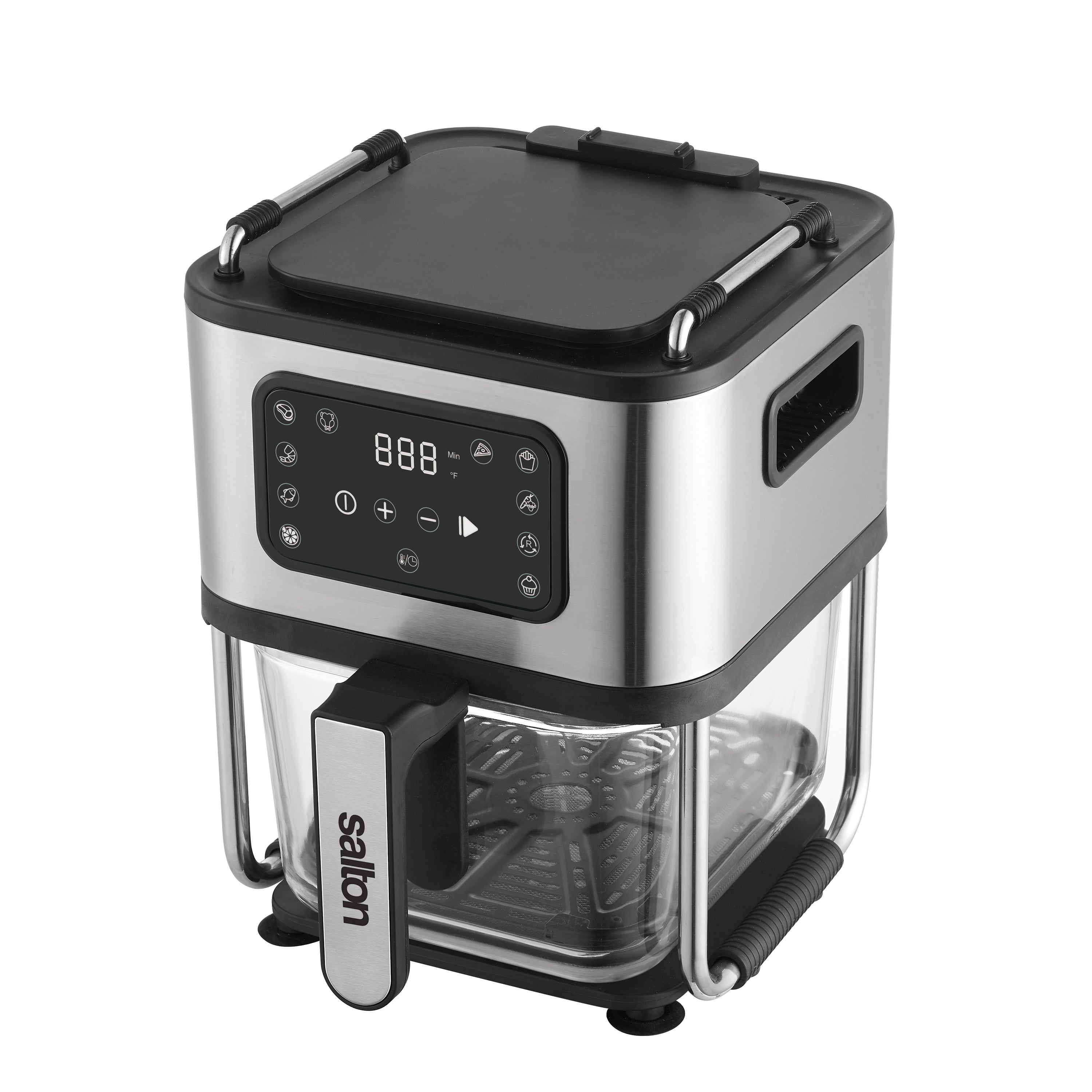 Salton AF2090 Friteuse à Air, Capacité de 4.6L, 10 Fonctions Préprogrammées, Panier en Verre, Noir - Simple Boutique