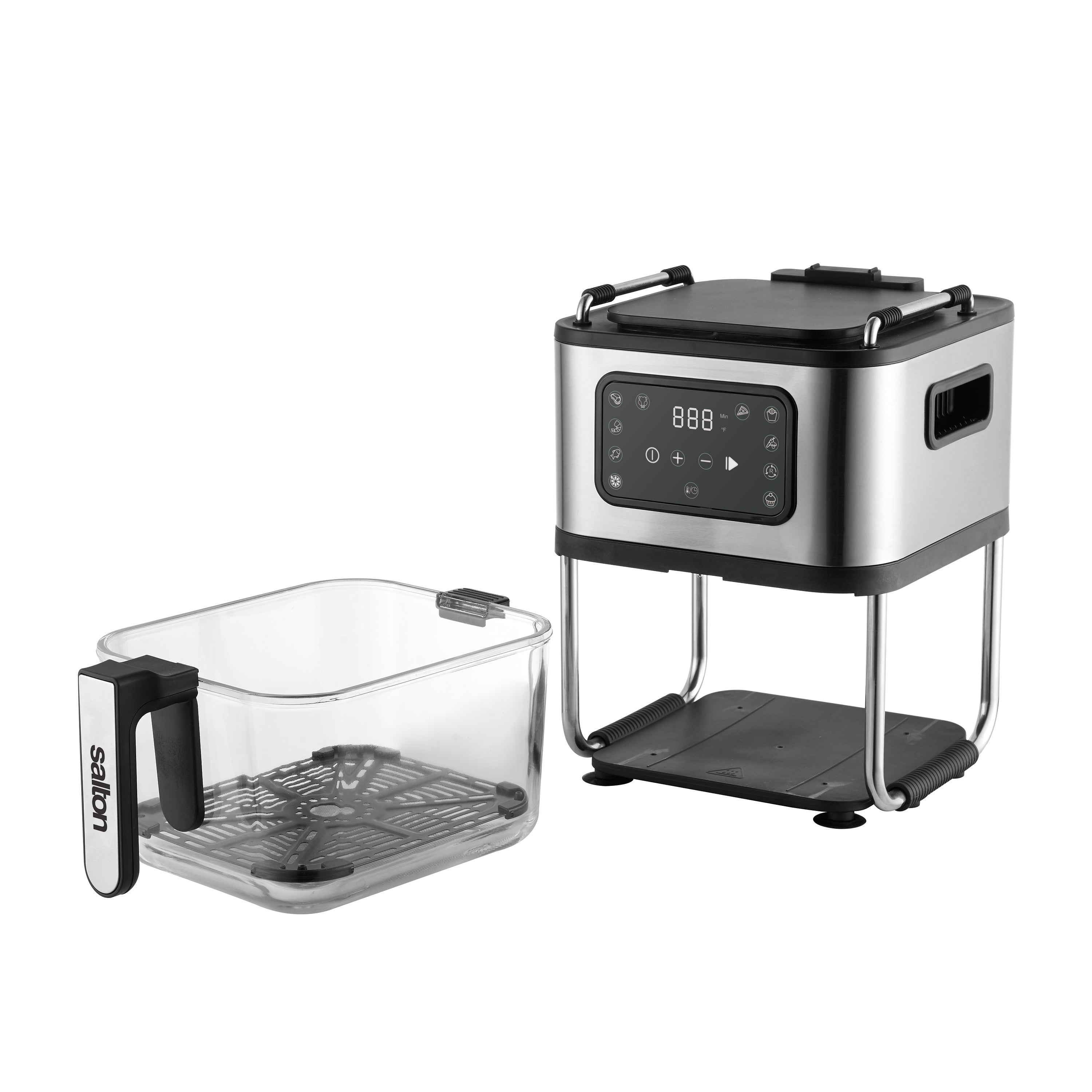 Salton AF2090 Friteuse à Air, Capacité de 4.6L, 10 Fonctions Préprogrammées, Panier en Verre, Noir - Simple Boutique