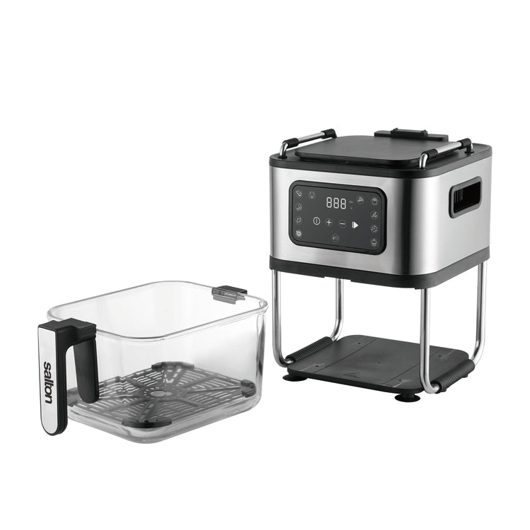 Salton AF2090 Friteuse à Air, Capacité de 4.6L, 10 Fonctions Préprogrammées, Panier en Verre, Noir - Simple Boutique