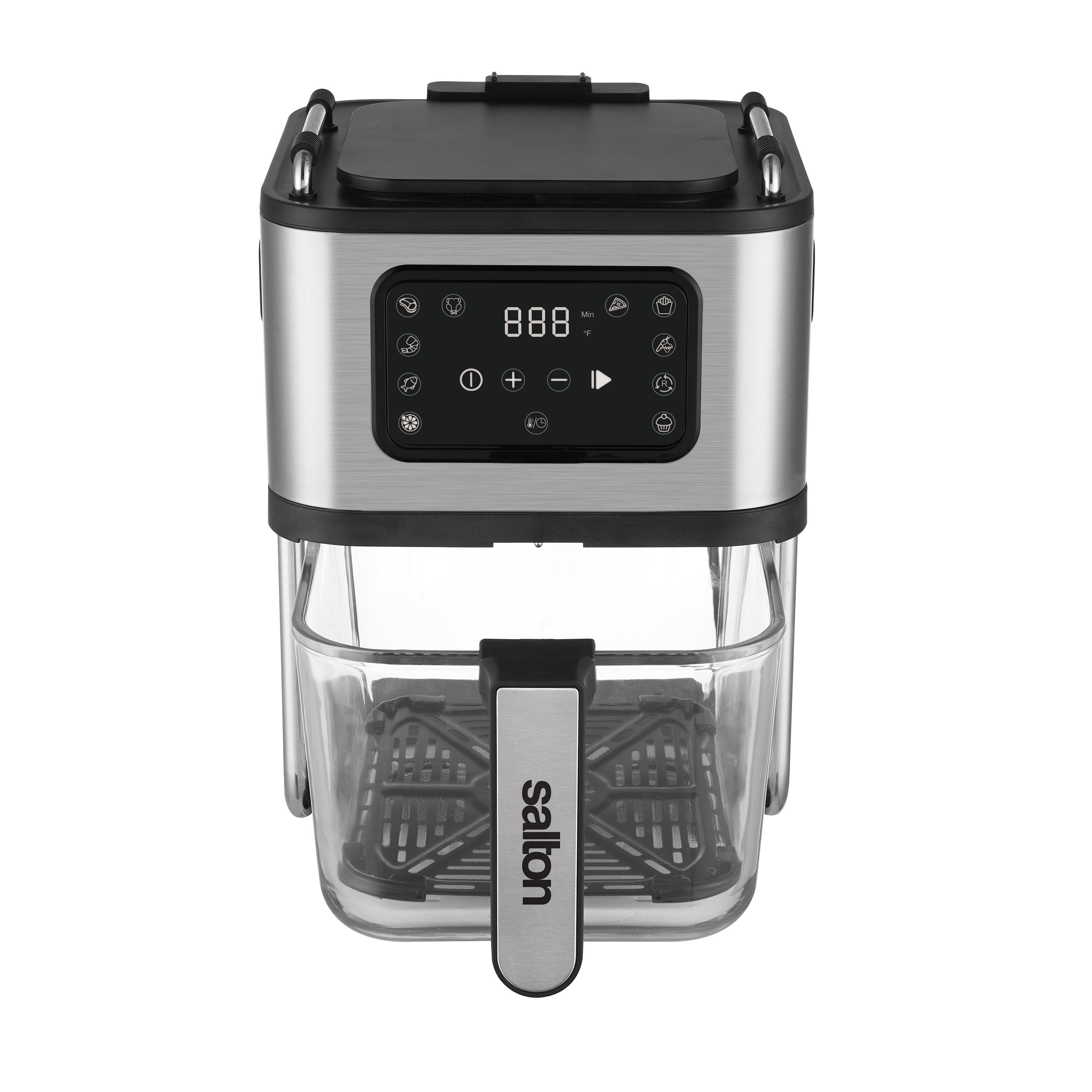 Salton AF2090 Friteuse à Air, Capacité de 4.6L, 10 Fonctions Préprogrammées, Panier en Verre, Noir - Simple Boutique