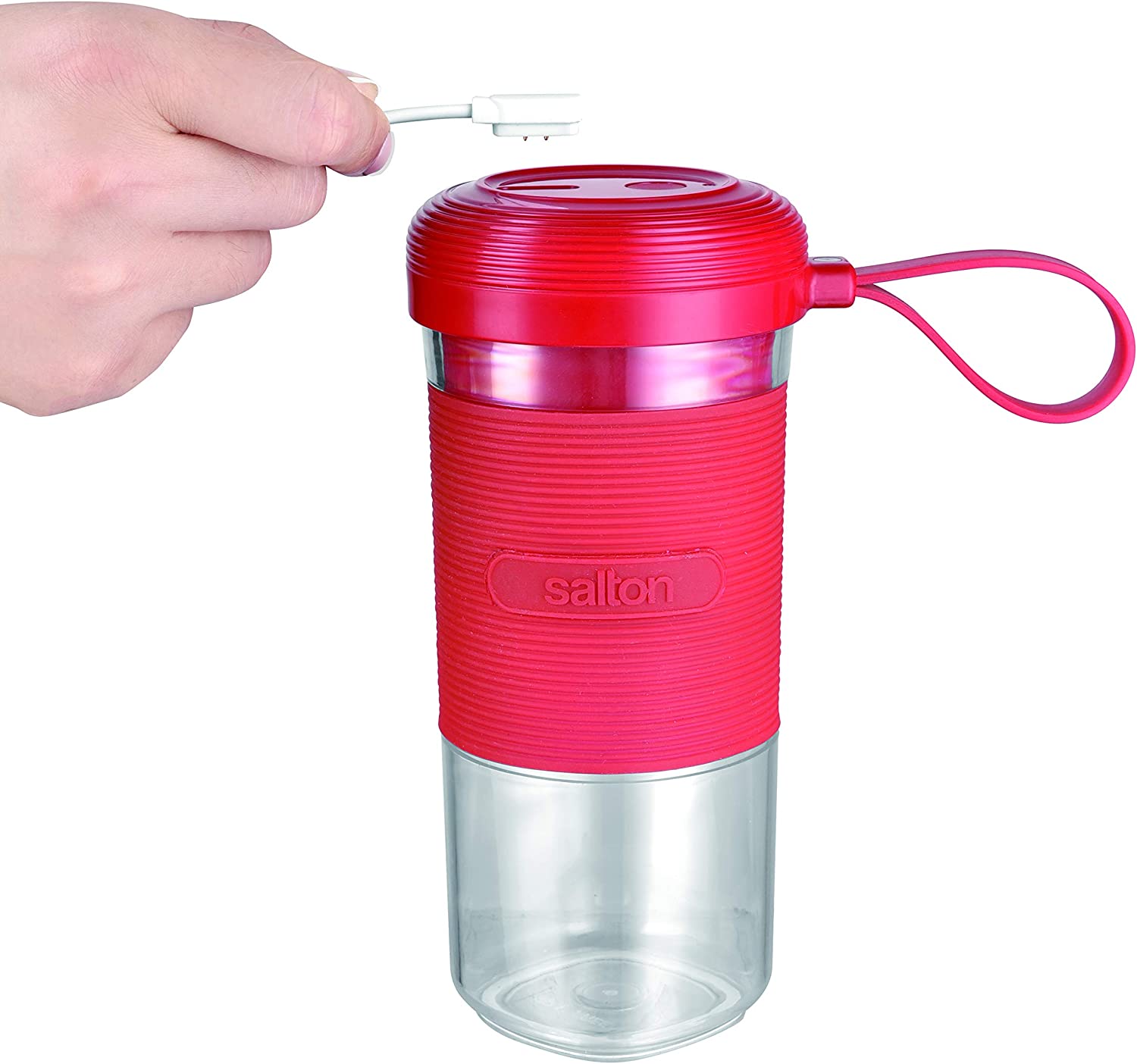 Salton BL2045RD - Mélangeur Portable Réchargeable, Capacité de 300ml. Rouge - Simple Boutique