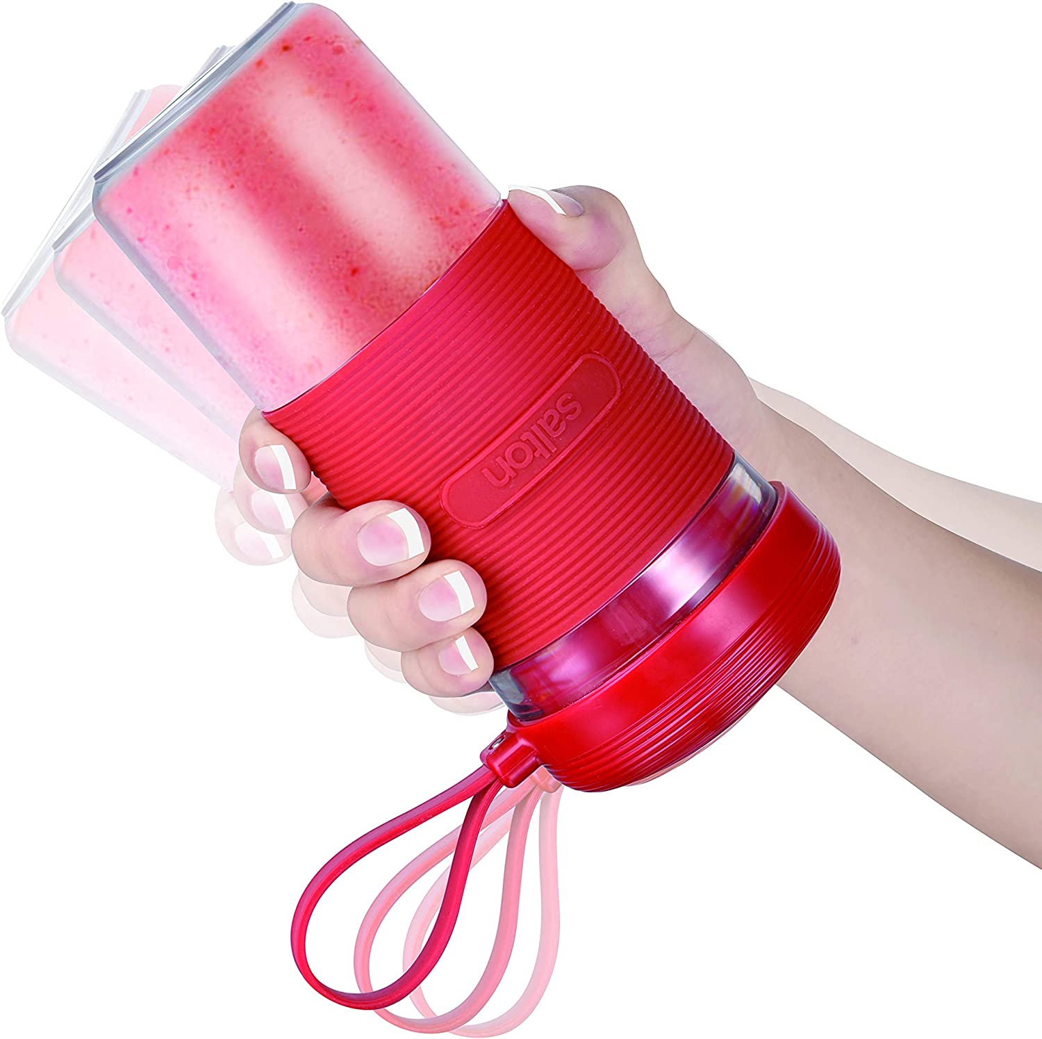 Salton BL2045RD - Mélangeur Portable Réchargeable, Capacité de 300ml. Rouge - Simple Boutique