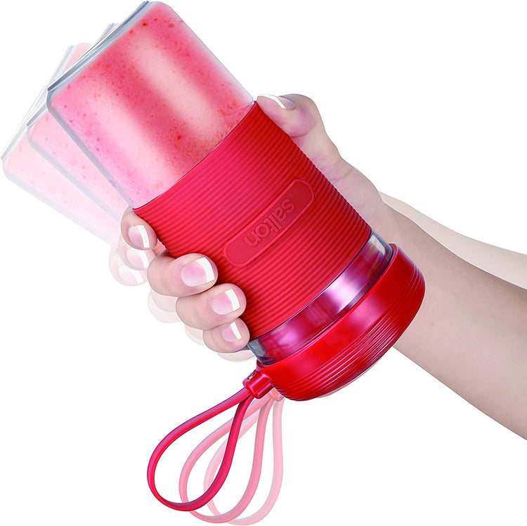 Salton BL2045RD - Mélangeur Portable Réchargeable, Capacité de 300ml. Rouge - Simple Boutique