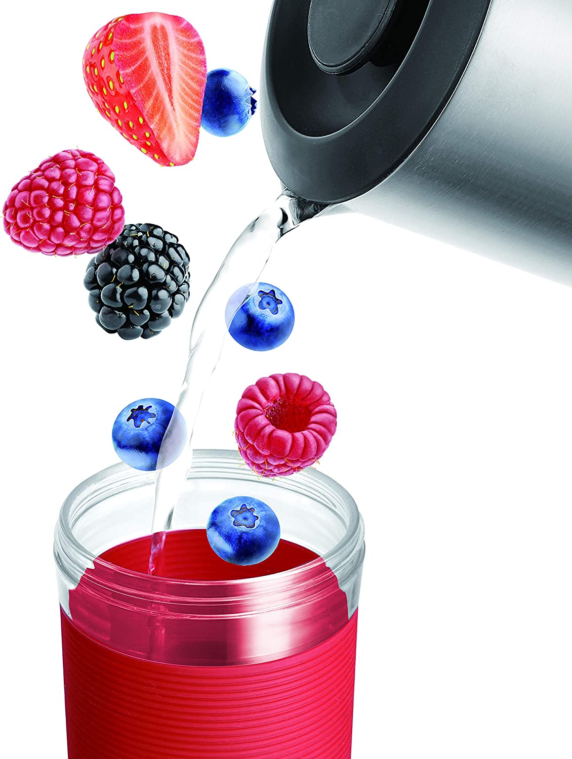 Salton BL2045RD - Mélangeur Portable Réchargeable, Capacité de 300ml. Rouge - Simple Boutique