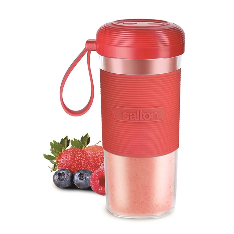 Salton BL2045RD - Mélangeur Portable Réchargeable, Capacité de 300ml. Rouge - Simple Boutique