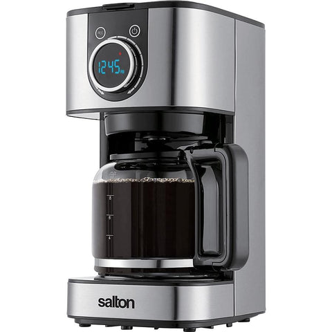 Salton - Cafetière Numérique Programmable, Capacité de 10 Tasses, 900 Watts, Acier Inoxydable
