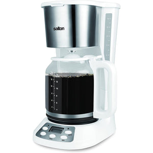 Salton - Cafetière Programmable Jumbo Java, Capacité de 14 Tasses, 1000W, Blanc - Simple Boutique