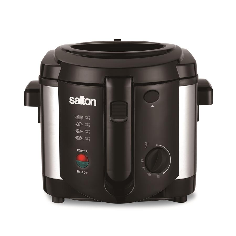 Salton DF2064 - Friteuse de 2L de Capacité avec Température Ajustable et Couvercle Amovible, Acier Inoxydable - Simple Boutique