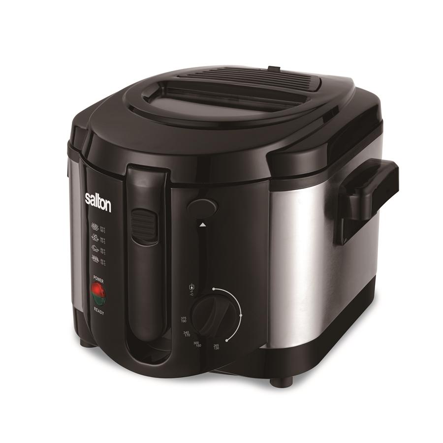 Salton DF2064 - Friteuse de 2L de Capacité avec Température Ajustable et Couvercle Amovible, Acier Inoxydable - Simple Boutique