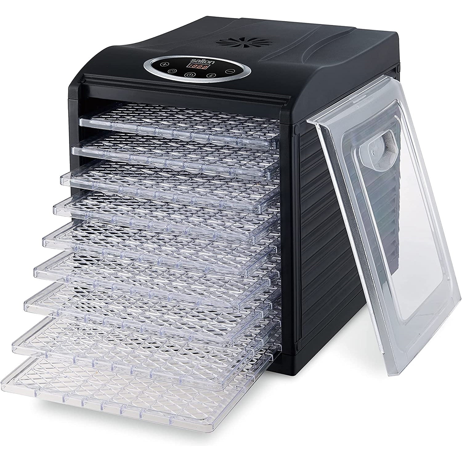 Salton - Déshydrateur Électrique XXL avec 9 Plateaux, Contrôle Numérique de la Température, Noir - Simple Boutique