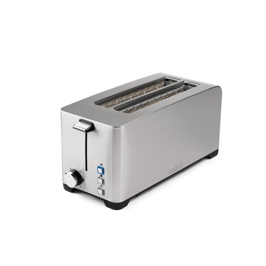 Salton ET1817 Grille-Pain a Longues Fentes En Acier Inoxydable 4 Tranches - Simple Boutique