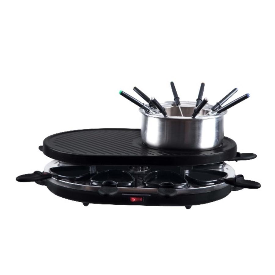Salton - Ensemble de Service à Fondue et Gril à Raclette, Comprend tout les Accessoires, Noir - Simple Boutique