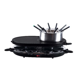 Salton - Ensemble de Service à Fondue et Gril à Raclette, Comprend tout les Accessoires, Noir - Simple Boutique