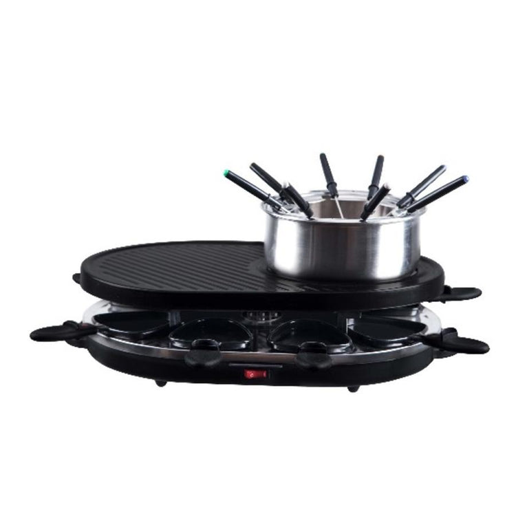 Salton - Ensemble de Service à Fondue et Gril à Raclette, Comprend tout les Accessoires, Noir - Simple Boutique