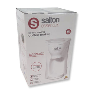 Salton Essentials - Cafetière 1 Tasse Compact avec Filtre Permanent, Blanc - Simple Boutique