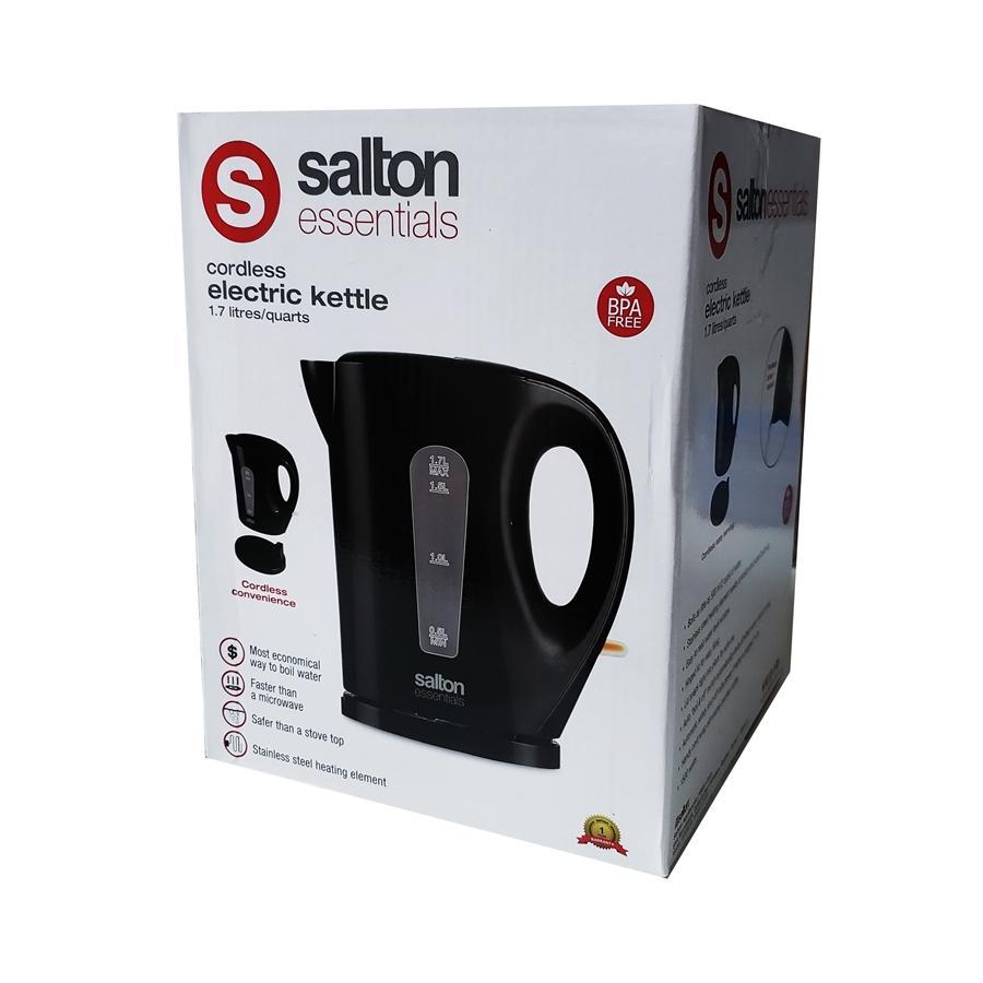 Salton Essentials EJK1821B - Bouilloire Électrique Sans-Fil, Capacité de 1.7 Litre, Noir - Simple Boutique