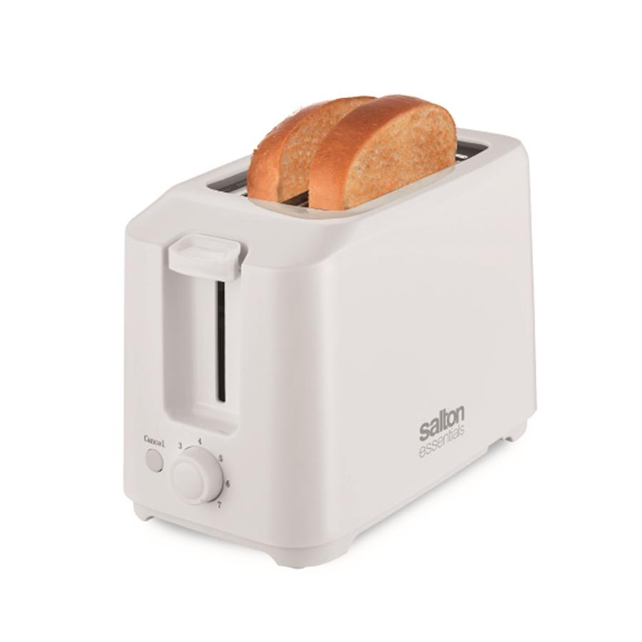 Salton Essentials - Grille-Pain Compact, Capacité de 2 Tranches, Blanc - Simple Boutique